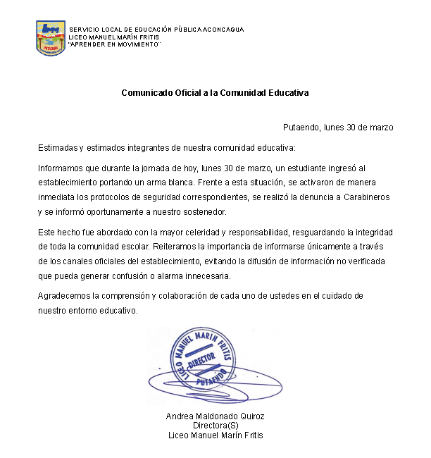 Comunicado Oficial